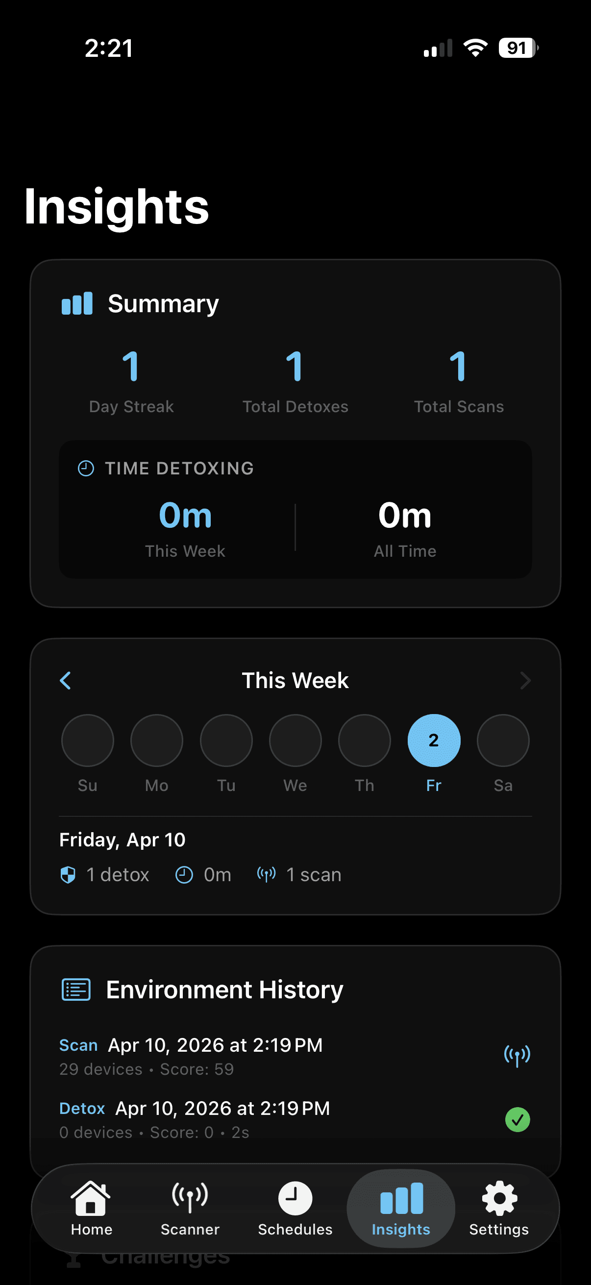 Faraday Insights screen